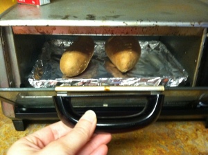 Baking sweet potatoes in the toaster oven